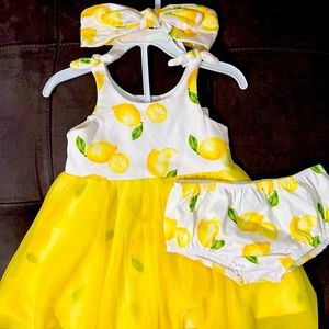 3 piece yellow spring dress